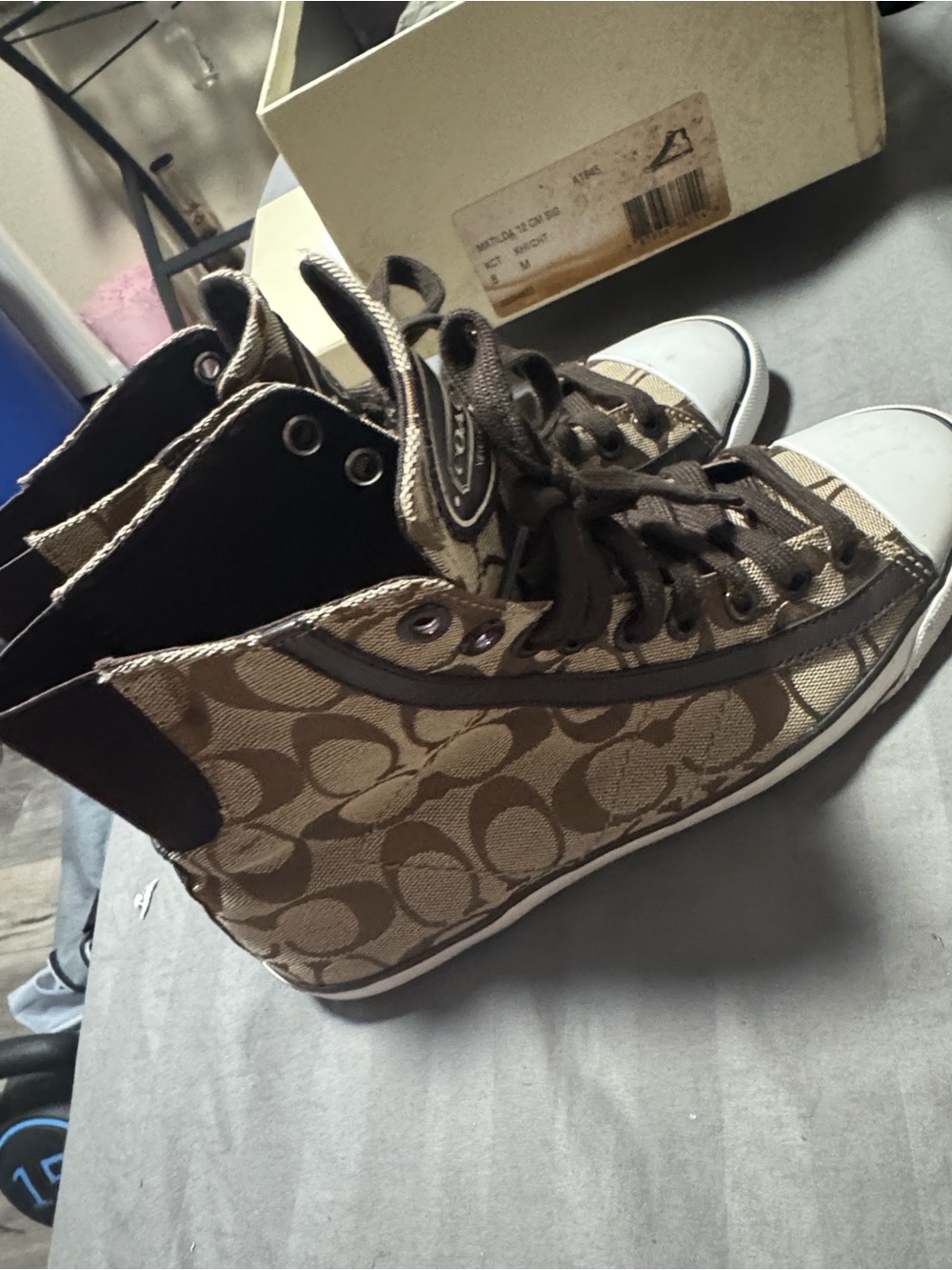 Coach Brown Signature Canvas Matilda women’s  High-Top Sneakers size 7/ 1/2 - Picture 7 of 16